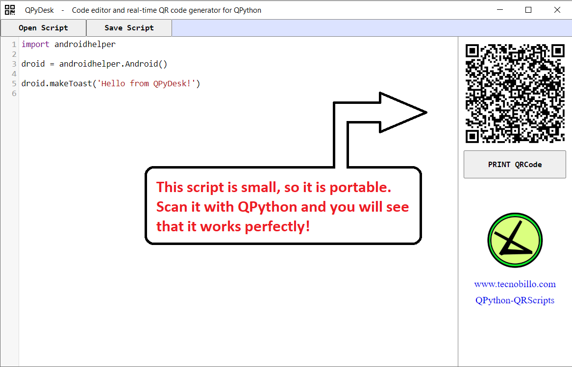 QPyDesk Small Script Screenshot