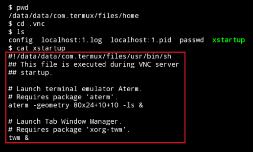 cat ~/.vnc/xstartup