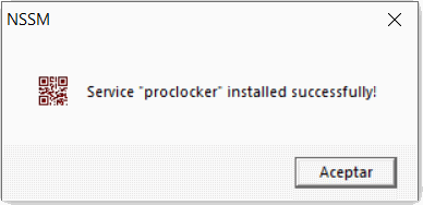 Mensaje Proclocker Instalado Exitosamente